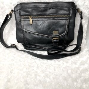 Born Concept b.o.c. Black Faux Leather Crossbody Purse Organizer